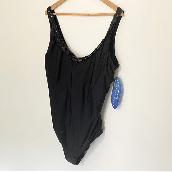 Figure Magic One Piece Swimsuit with sequin trim - Picture 1 of 7